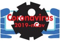 ÃÂ Covid 19, Coronavirus on the Earth..Virus test tube held in protective gloves by a virologist. 2019-nCov virus, vector Royalty Free Stock Photo